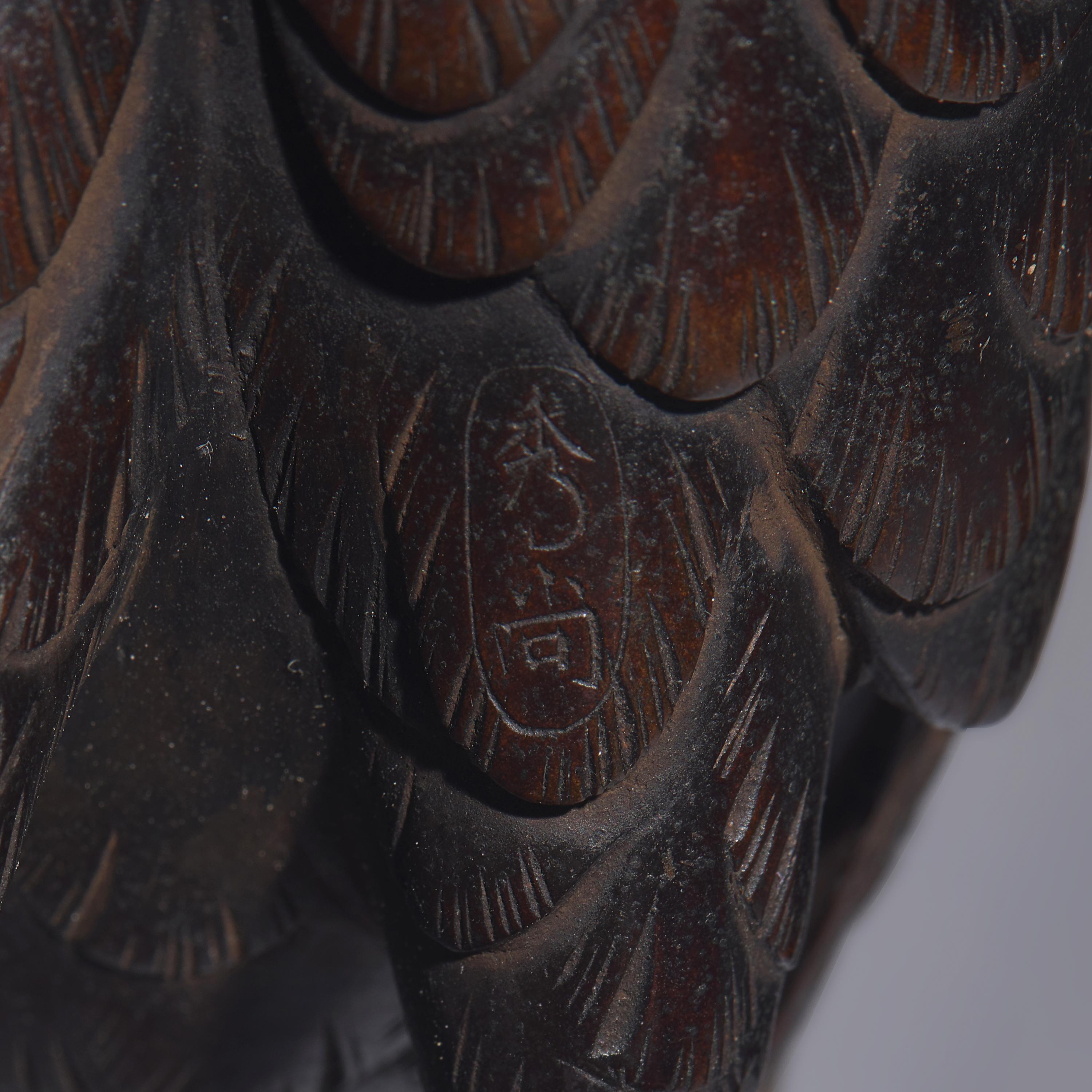 A Japanese Patinated Bronze 'Cranes' Figural Group, Hidenao, Meiji Period — 日本明治時代 銅鶴一對