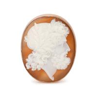 VICTORIAN, SHELL CAMEO BROOCH