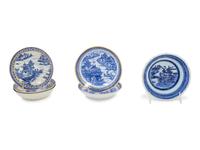 A Group of Chinese Export Porcelain Teacups, Saucers and Plates