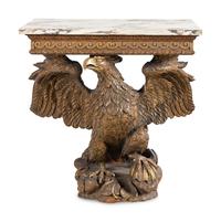 A George II Style Giltwood Marble-Top Eagle Pier Table