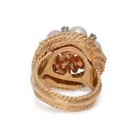 HAMMERMAN BROTHERS, CULTURED PEARL AND DIAMOND RING