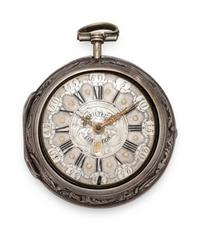 Wilter, London, Silver Pair Cased Open Face Verge Calendar Pocket Watch
