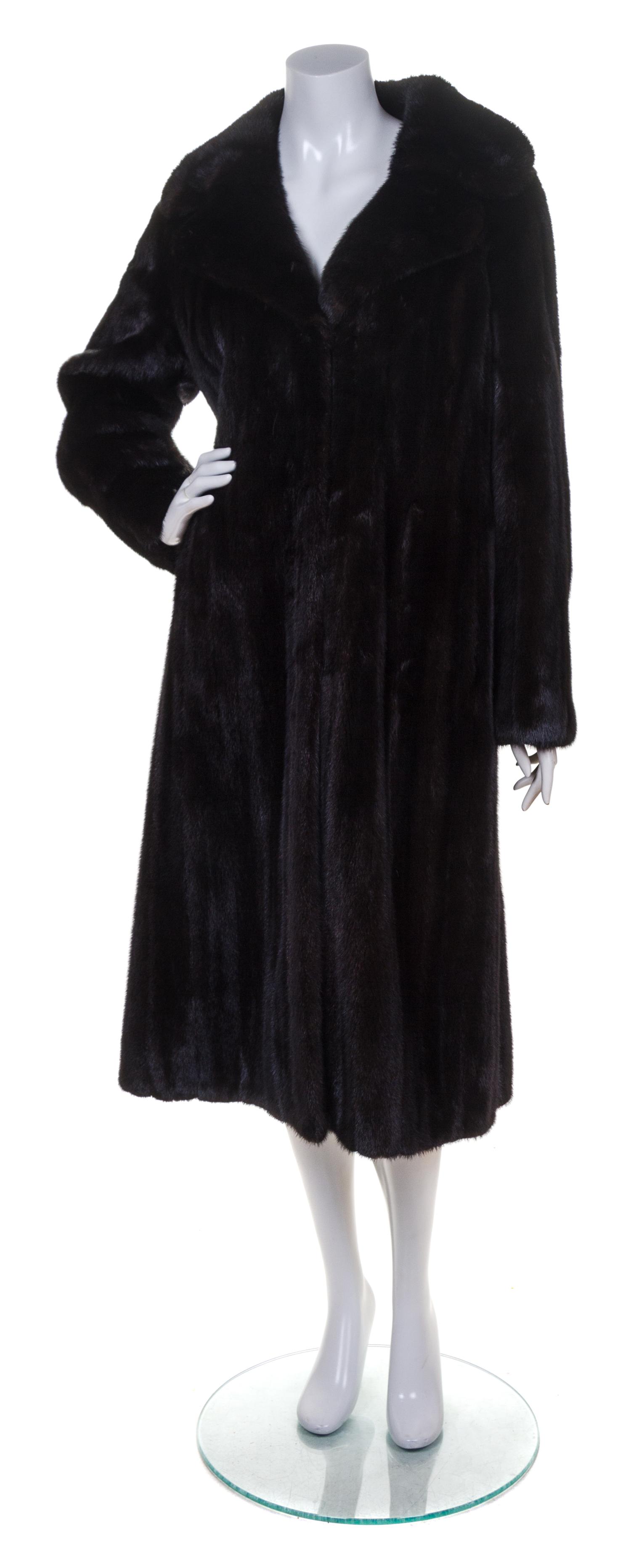 A Brown Natural Ranch Mink Coat,