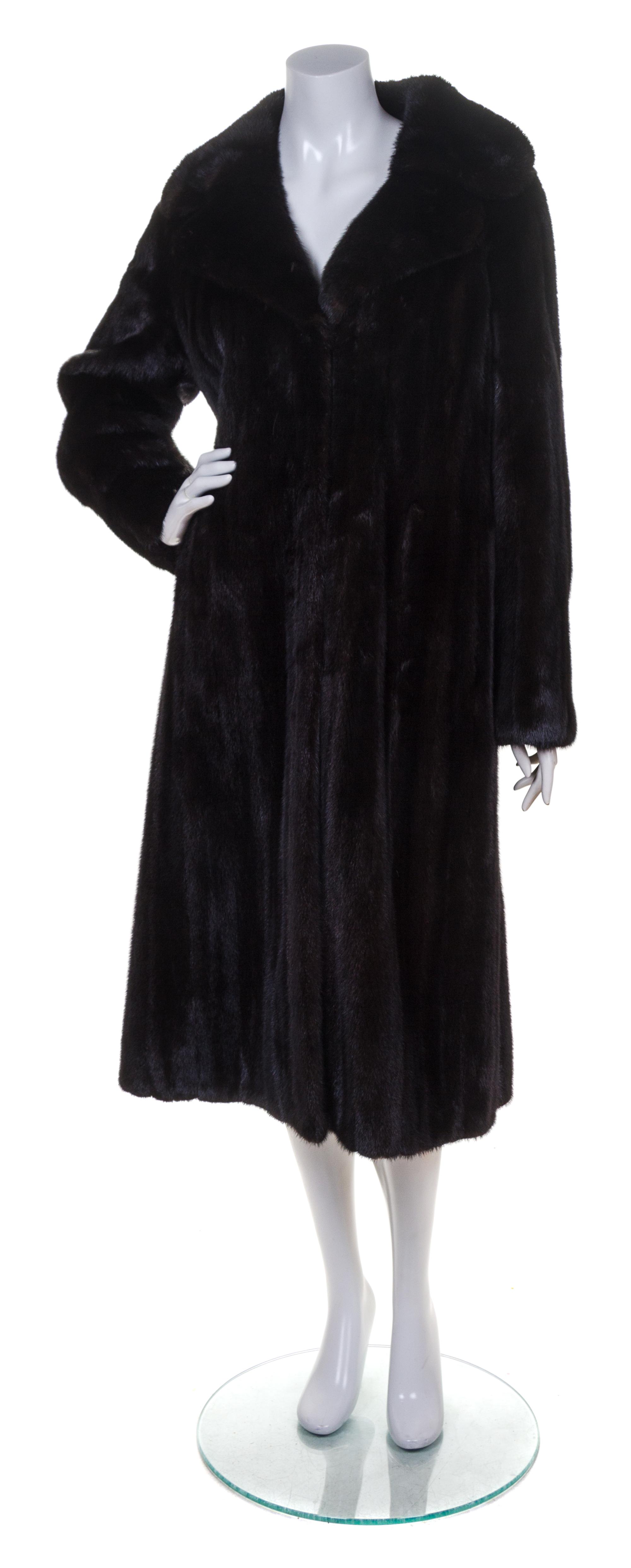 A Brown Natural Ranch Mink Coat,