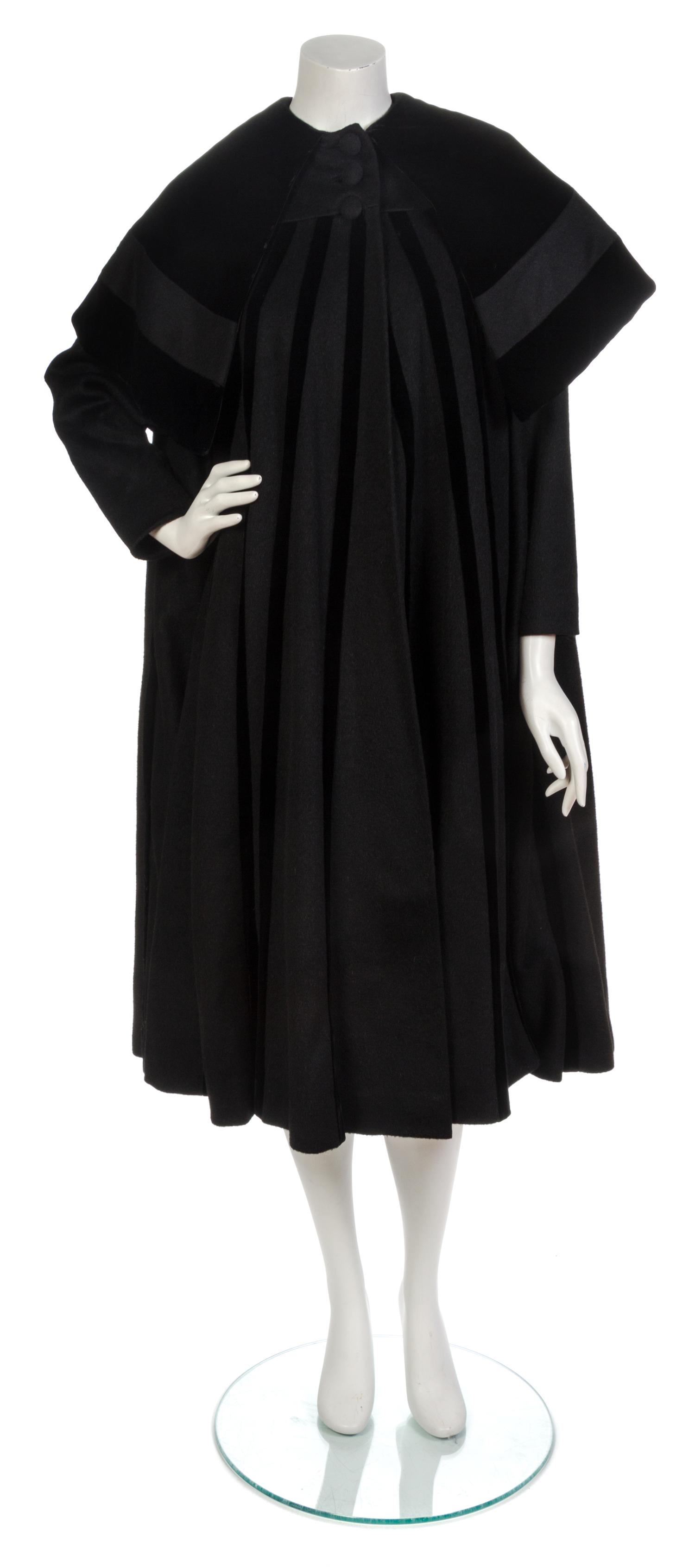 A Lilli Ann Black Wool Swing Coat,