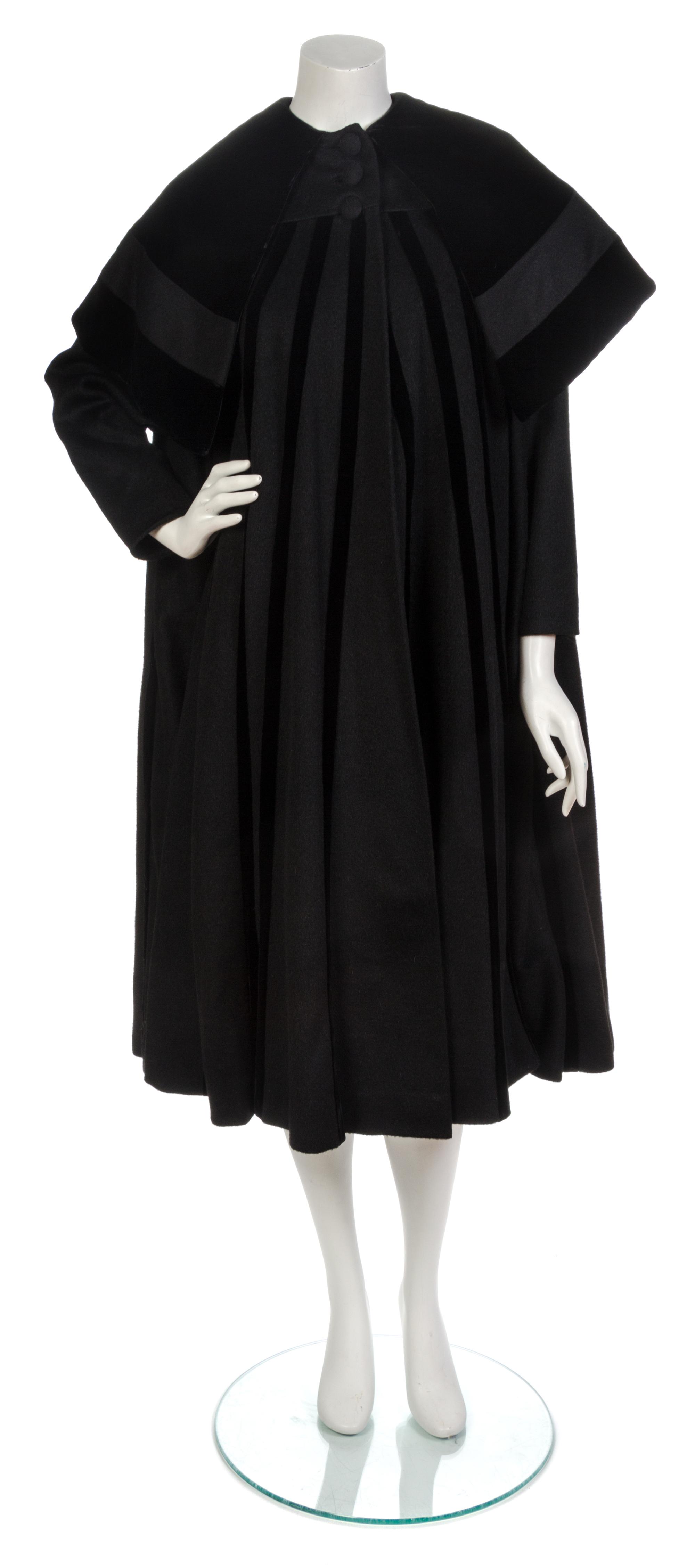 A Lilli Ann Black Wool Swing Coat,