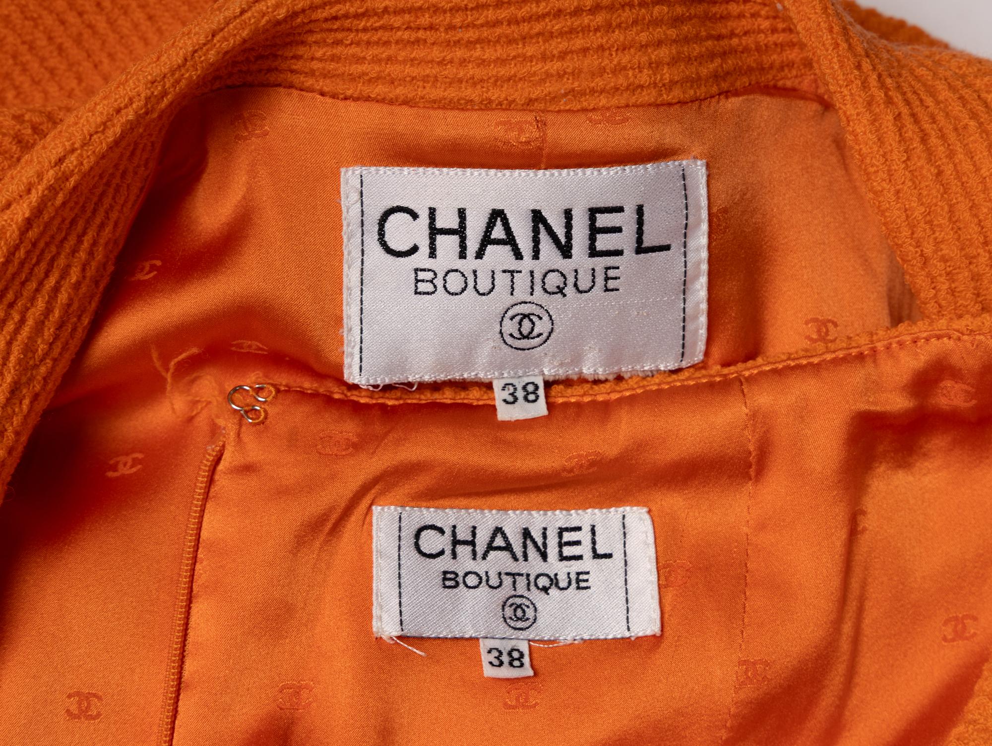 Chanel, Orange Tweed Skirt Suit