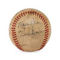 A 1943 Boston Red Sox Partial Team Signed Autograph Baseball (Beckett Authentication Services)
