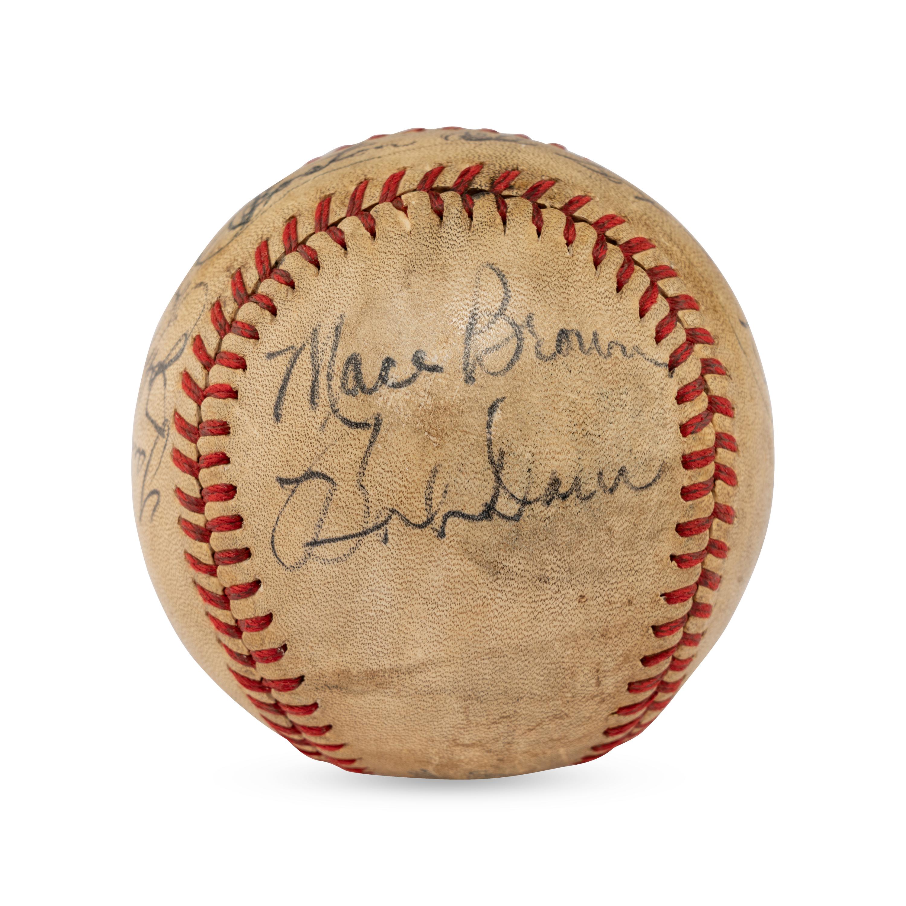 A 1943 Boston Red Sox Partial Team Signed Autograph Baseball (Beckett Authentication Services)