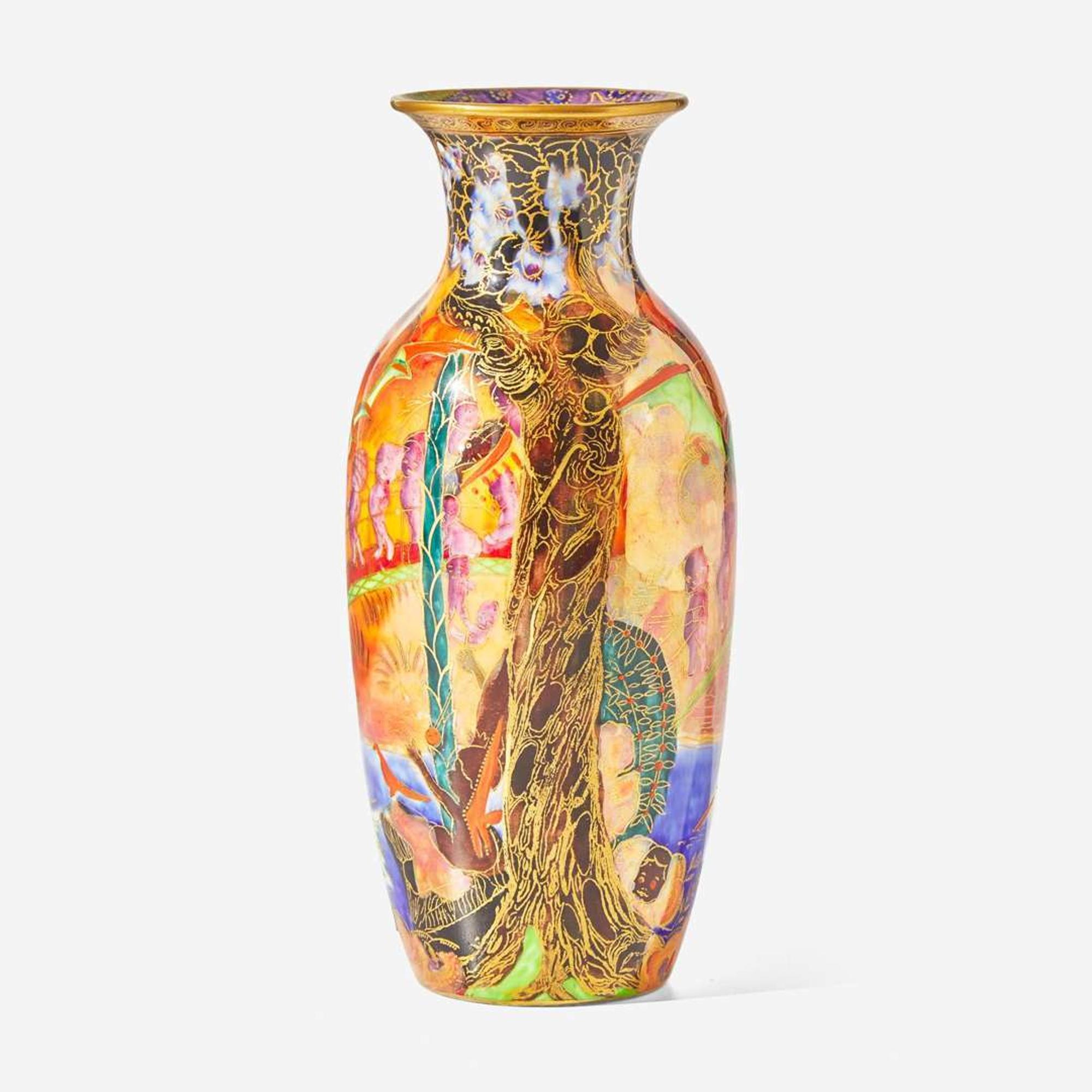 A Wedgwood Fairyland Lustre "Imps on a Bridge" Vase UK, circa 1925