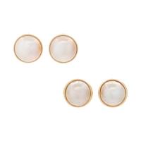COLLECTION OF CULTURED MABE PEARL EARCLIPS