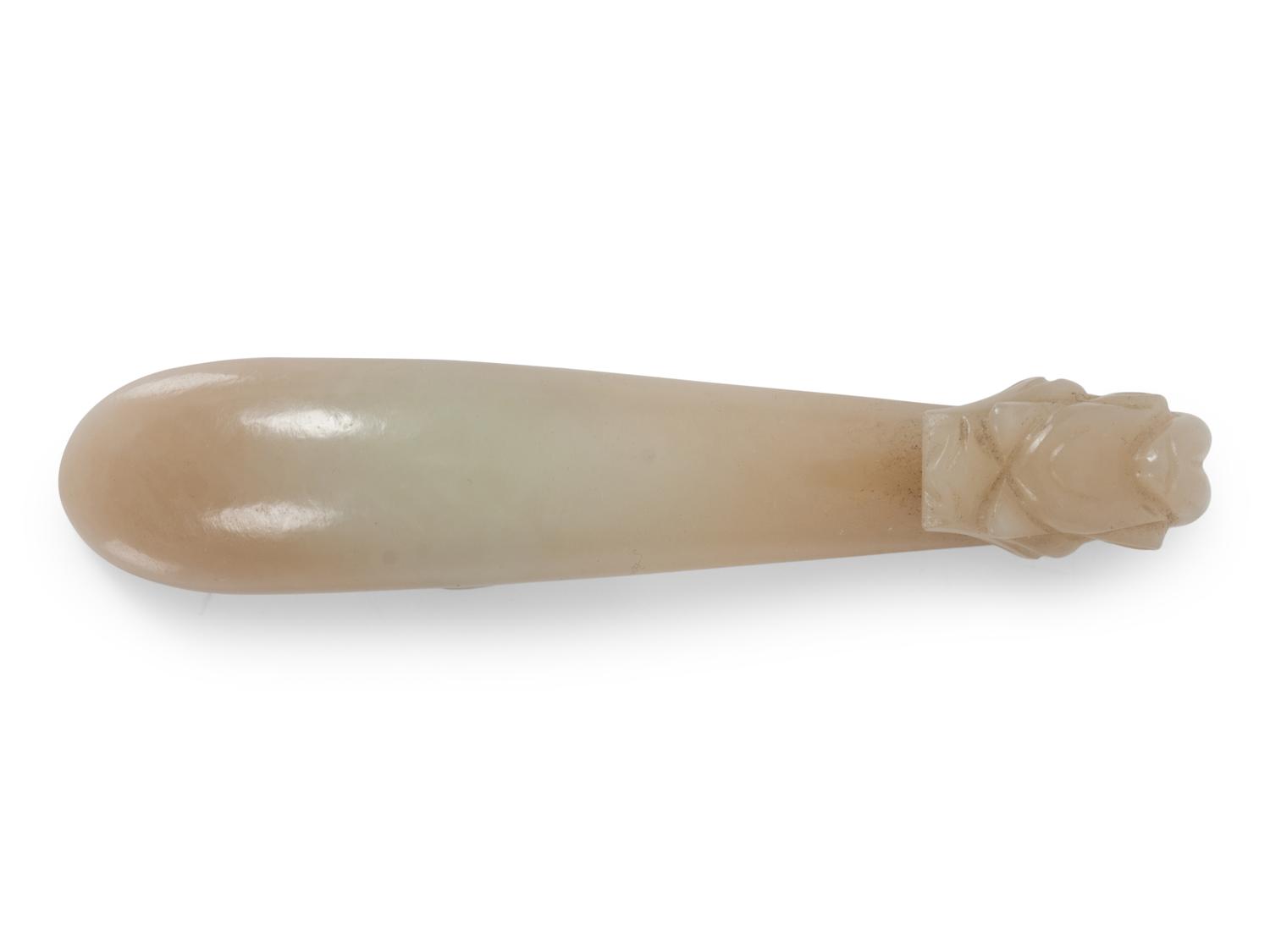A Chinese Pale Celadon Jade Dragon Belt Hook