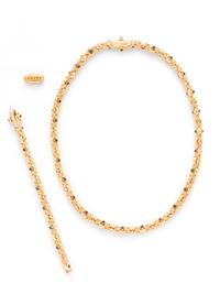 YELLOW GOLD AND GEMSTONE CONVERTIBLE NECKLACE AND BRACELET