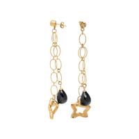 OXO, YELLOW GOLD NECKLACE AND EARRINGS