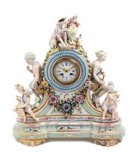 A German Porcelain Mantel Clock