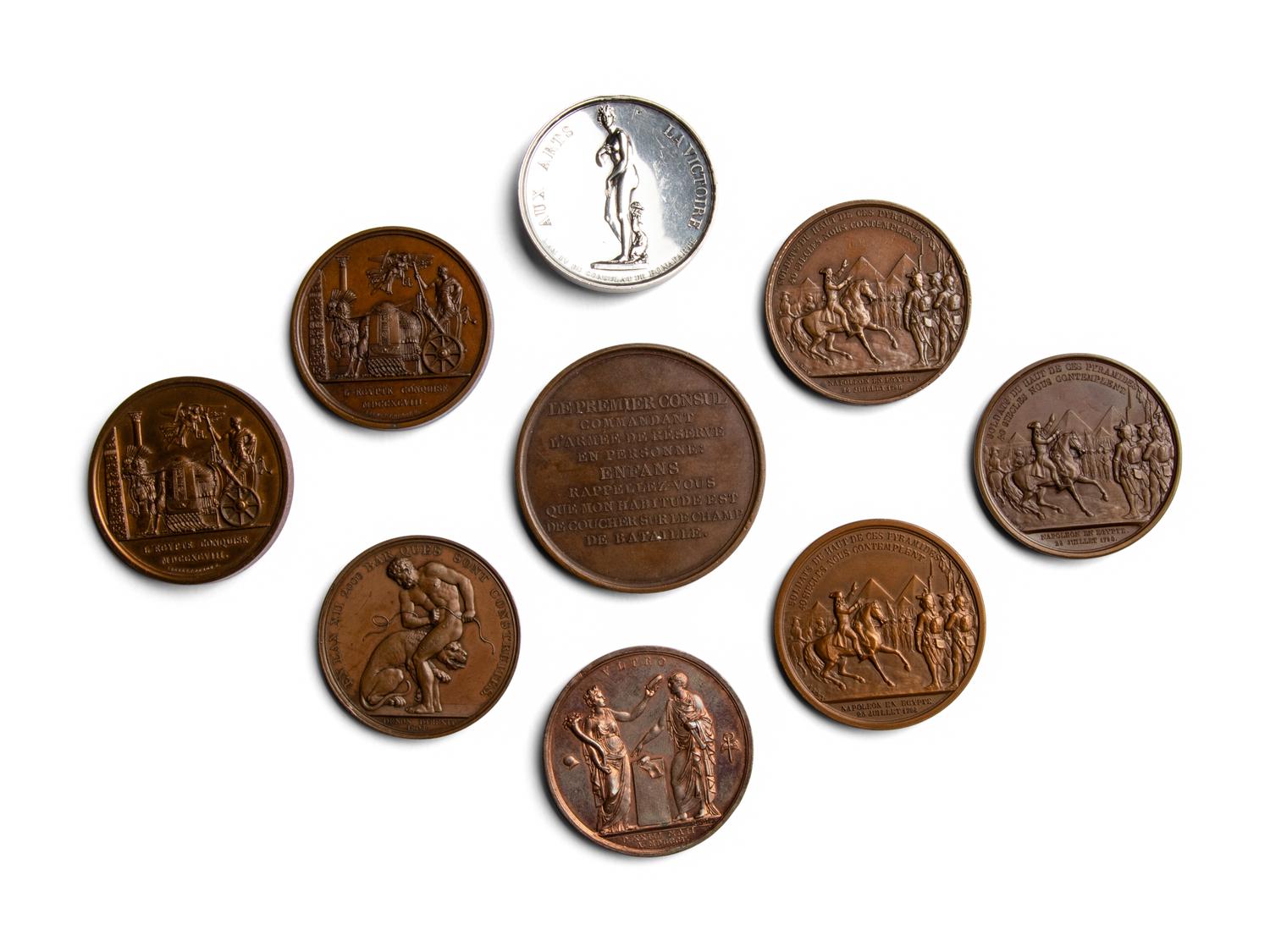 [EXONUMIA] Nine Commemorative Medallions Relating to Napoleon Bonaparte