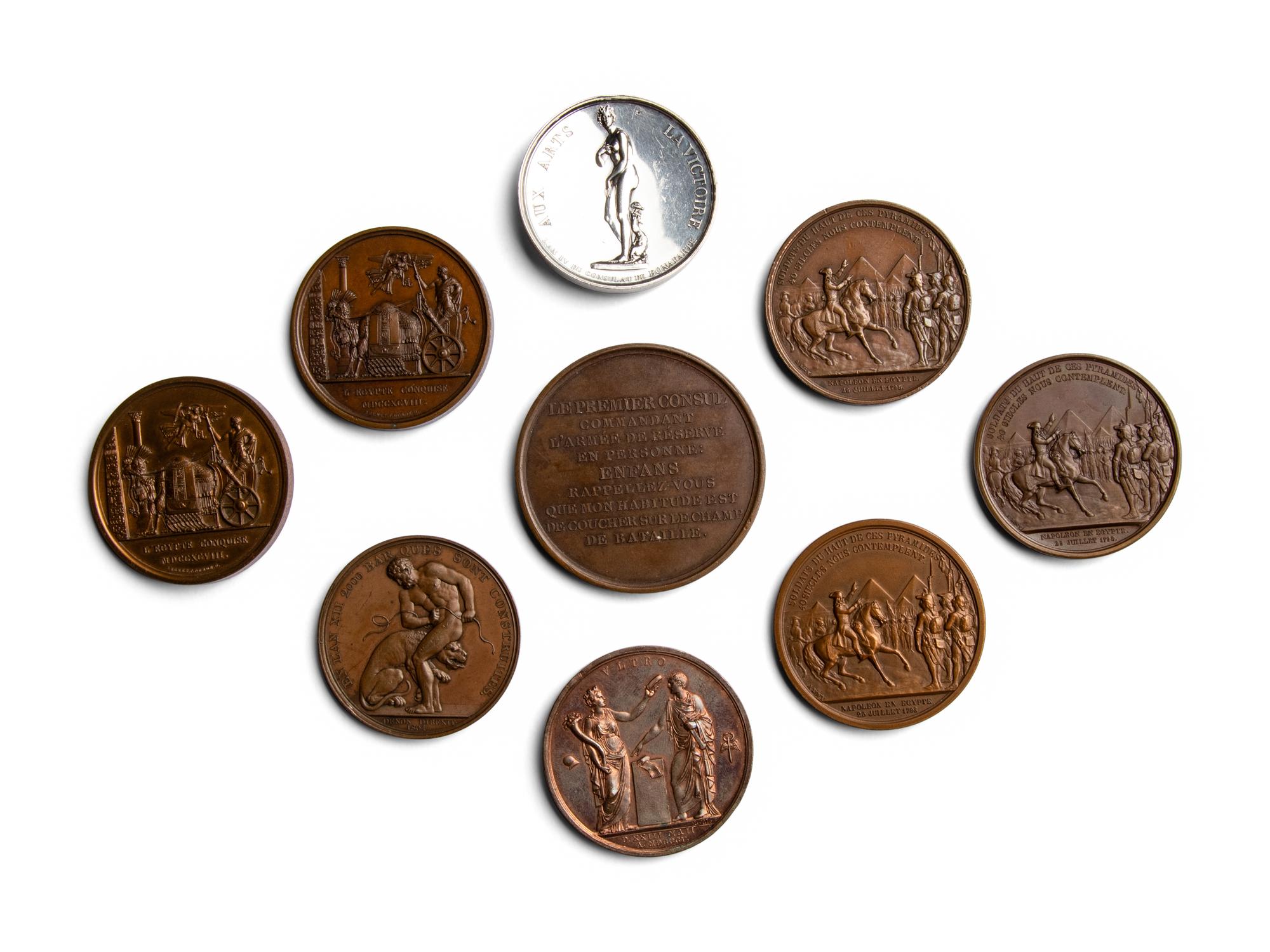 [EXONUMIA] Nine Commemorative Medallions Relating to Napoleon Bonaparte