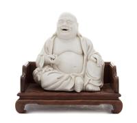 A Blanc-de-Chine Porcelain Figure of Mile Buddha LIKELY 19TH CENTURY OR EARLIER Height 17 inches. — LIKELY 19TH CENTURY OR EARLIER