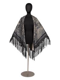 Loro Piana Lambskin Leather Trimmed Cashmere Shawl