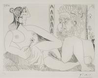 Femme aux Fleurs et portrait de Barbu, avec Degas de Profil (from Séries 156 )