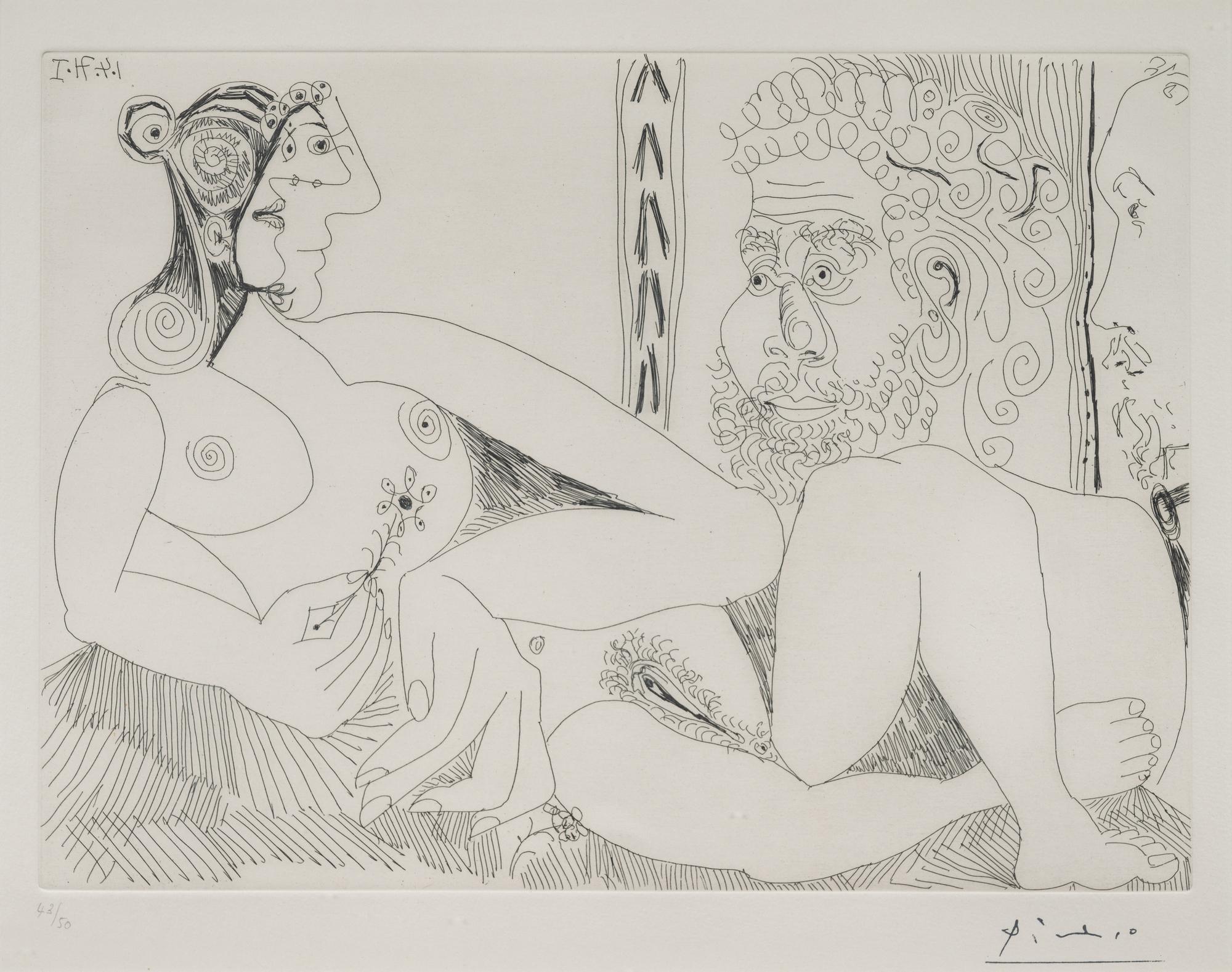 Femme aux Fleurs et portrait de Barbu, avec Degas de Profil (from Séries 156 )