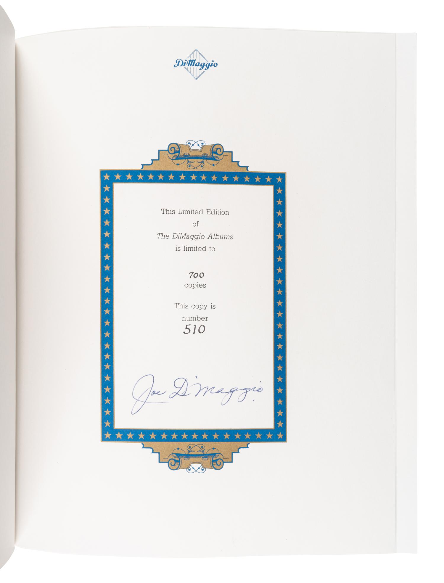 A Joe DiMaggio Signed Autograph Limited Edition Album Book Set,