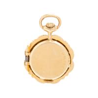 Yellow Gold and Multigem Pocket Watch and Flower Earrings