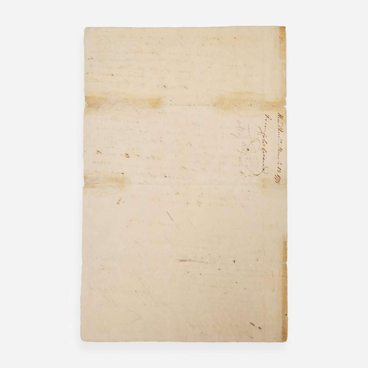[Valley Forge] Ward, Joseph Autograph Letter, signed