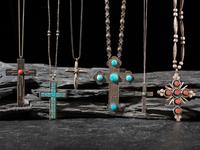 Navajo and Southwestern-style Silver Cross Pendants