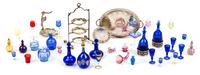 A Group of Glass and Silver Table Articles Height of three-tier stand 2 inches. — Various Makers