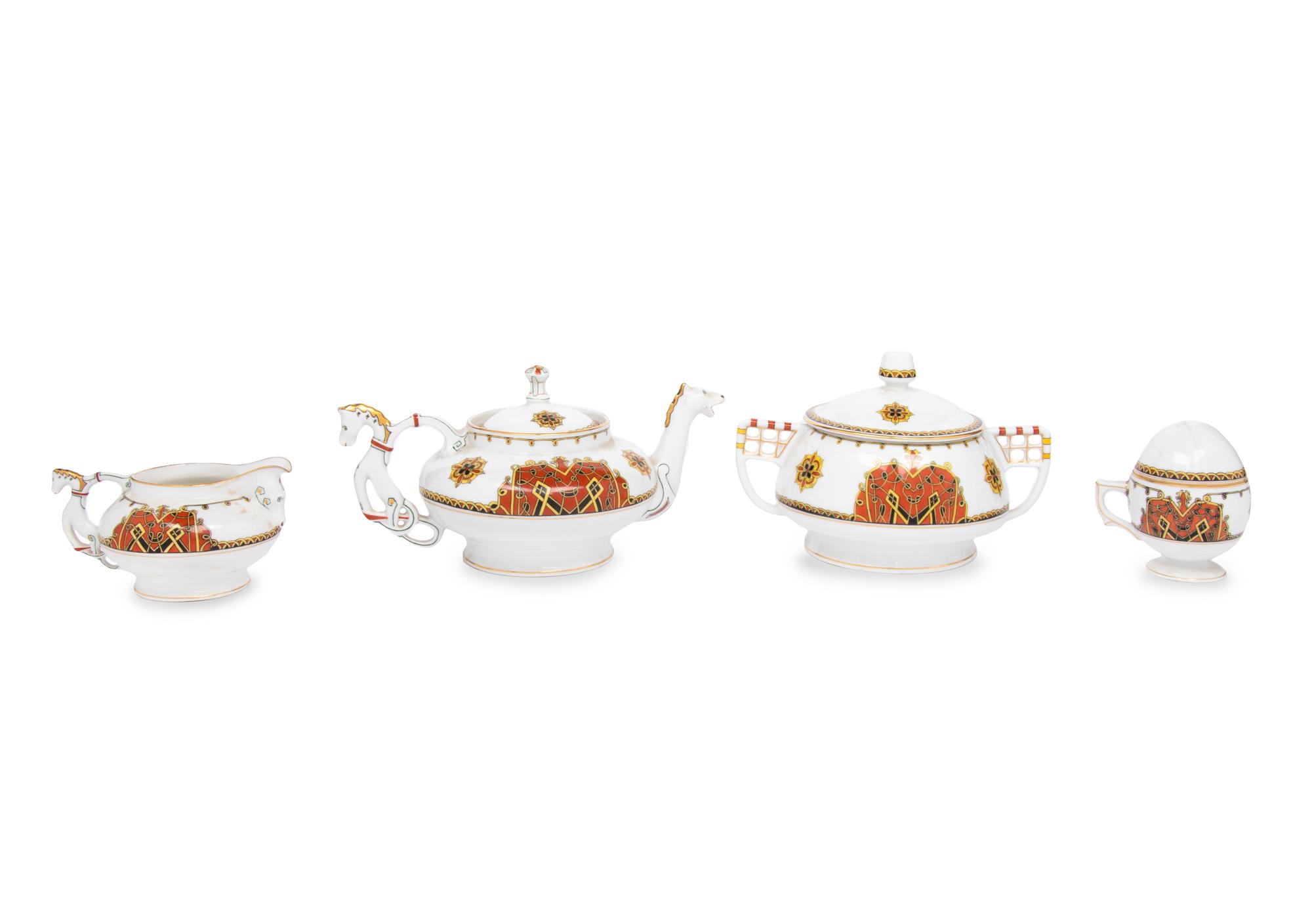 A Kornilov Bros. Porcelain Four-Piece Coffee Service