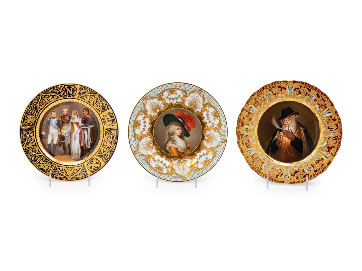 Three Vienna Porcelain Cabinet Plates