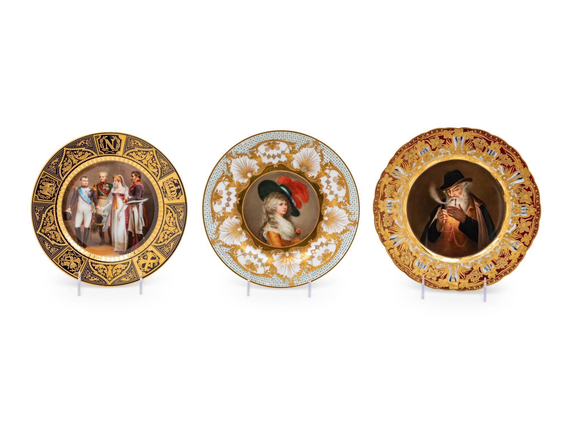 Three Vienna Porcelain Cabinet Plates
