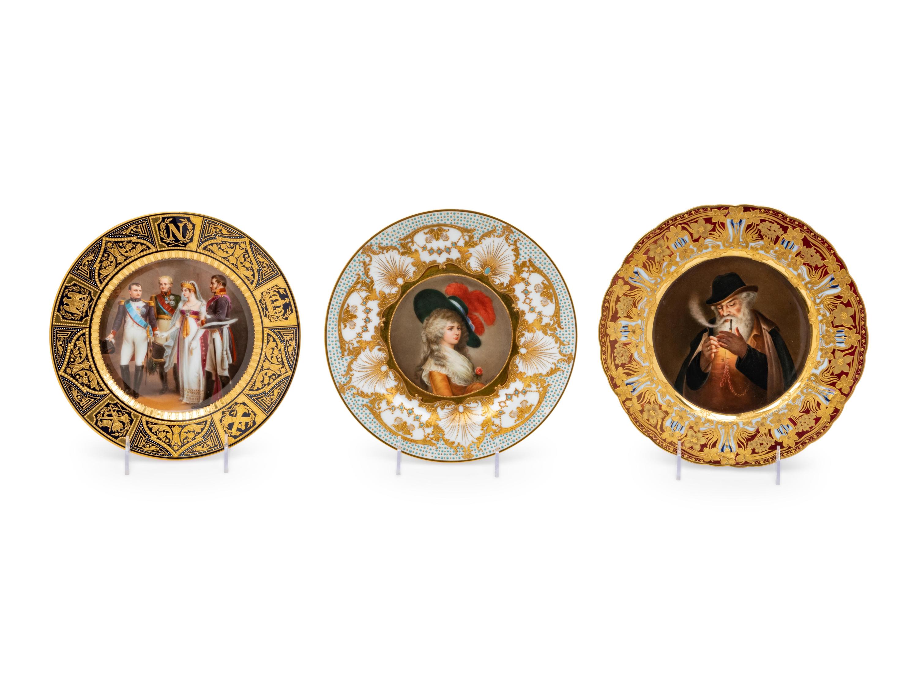 Three Vienna Porcelain Cabinet Plates