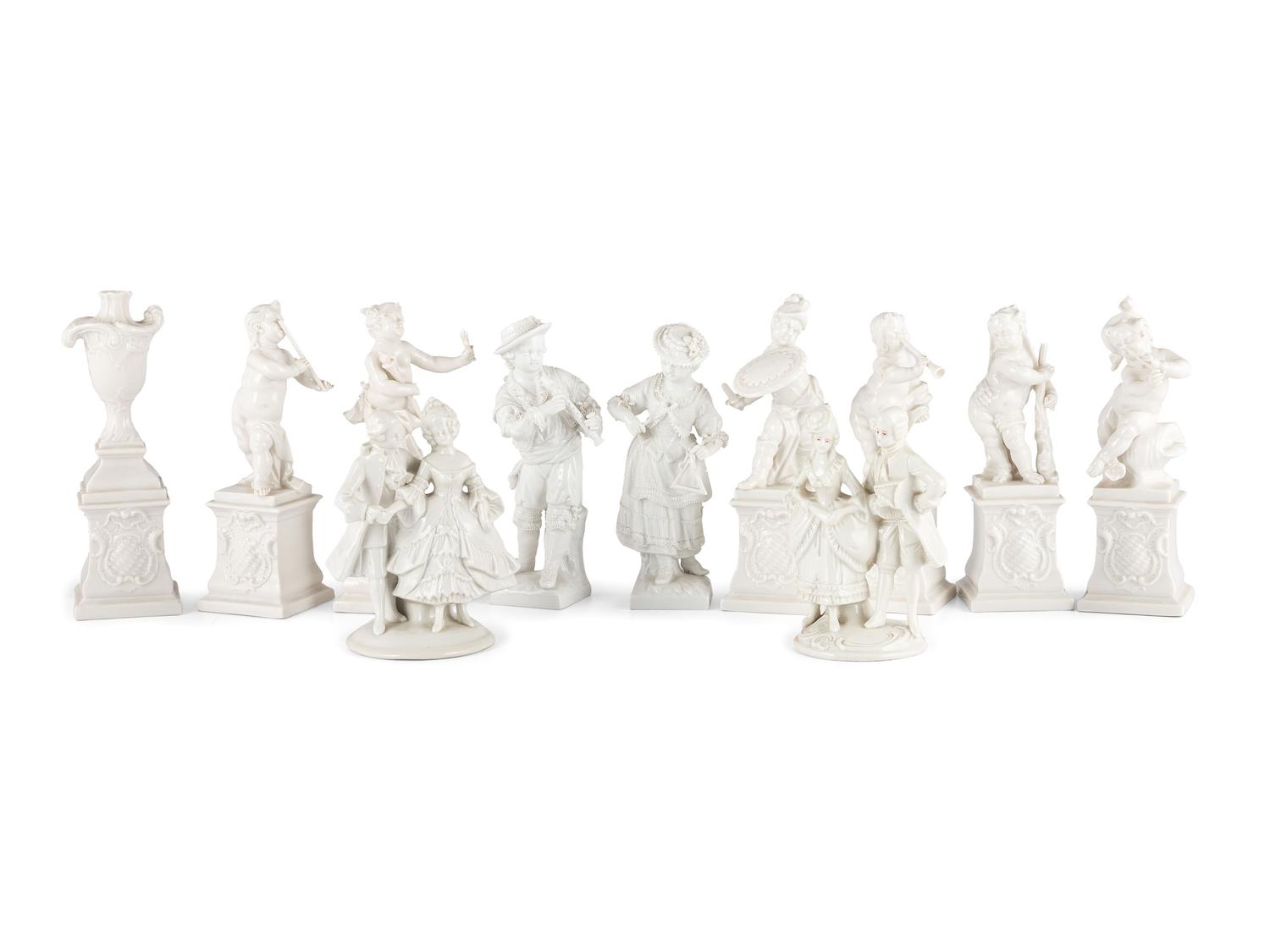 Eleven Royal Nymphenburg and Other Porcelain Figures