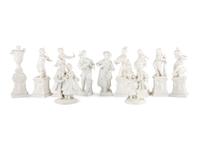Eleven Royal Nymphenburg and Other Porcelain Figures
