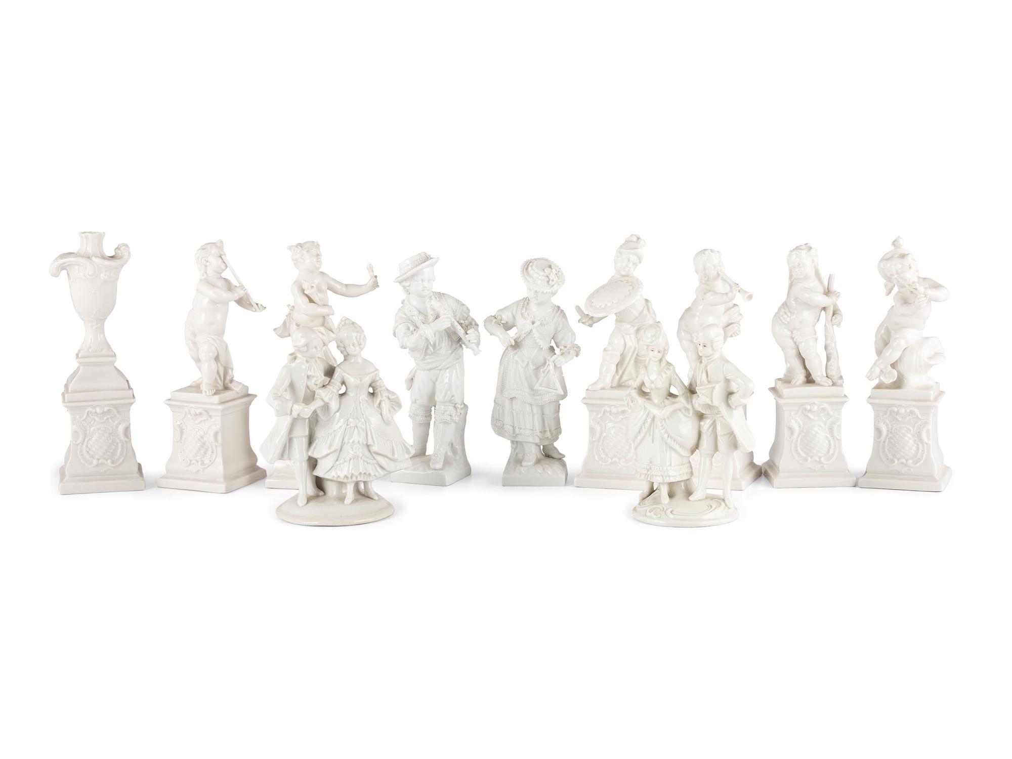 Eleven Royal Nymphenburg and Other Porcelain Figures