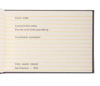 [ARION PRESS]. NABOKOV, Vladimir (1899-1977). Pale Fire . San Francisco: The Arion Press, 1994.
