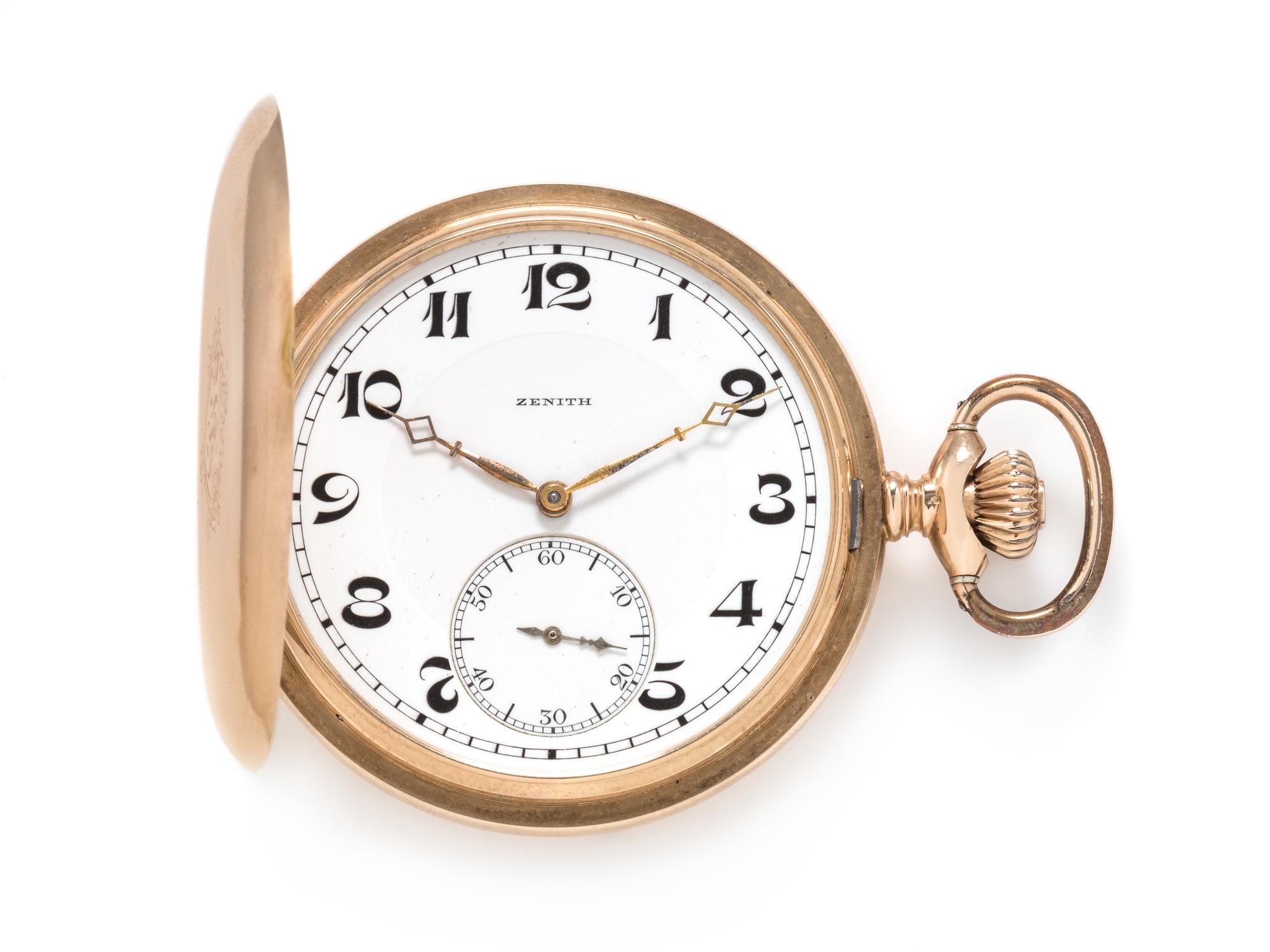 Zenith, 14K Yellow Gold Hunter Case Pocket Watch