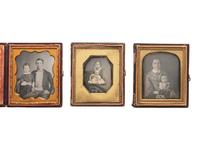 [EARLY PHOTOGRAPHY]. 6 daguerreotypes of parents with children, posed affectionately.