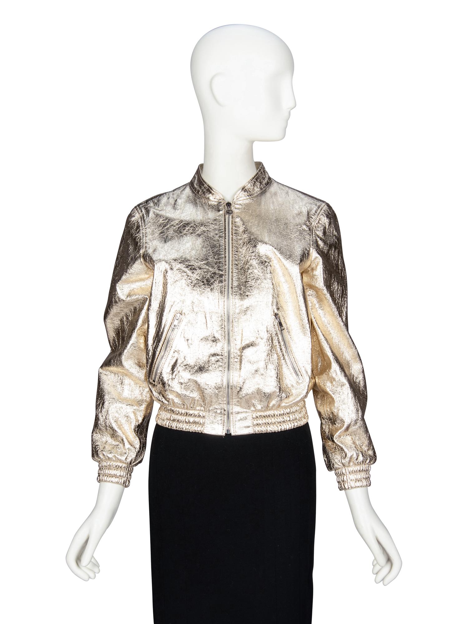 GUCCI, GOLD LEATHER "LOVE PARADE" JACKET