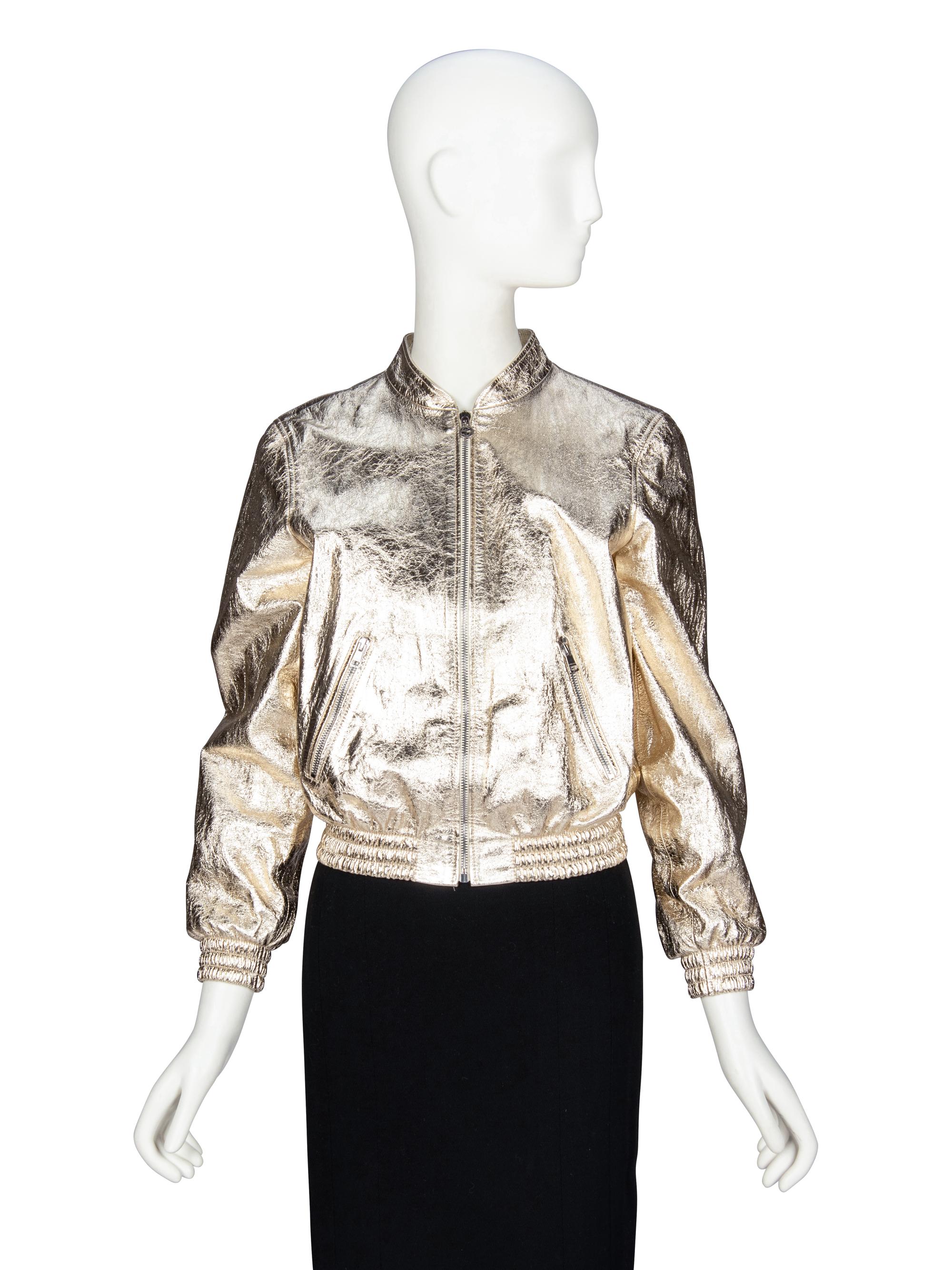 GUCCI, GOLD LEATHER "LOVE PARADE" JACKET