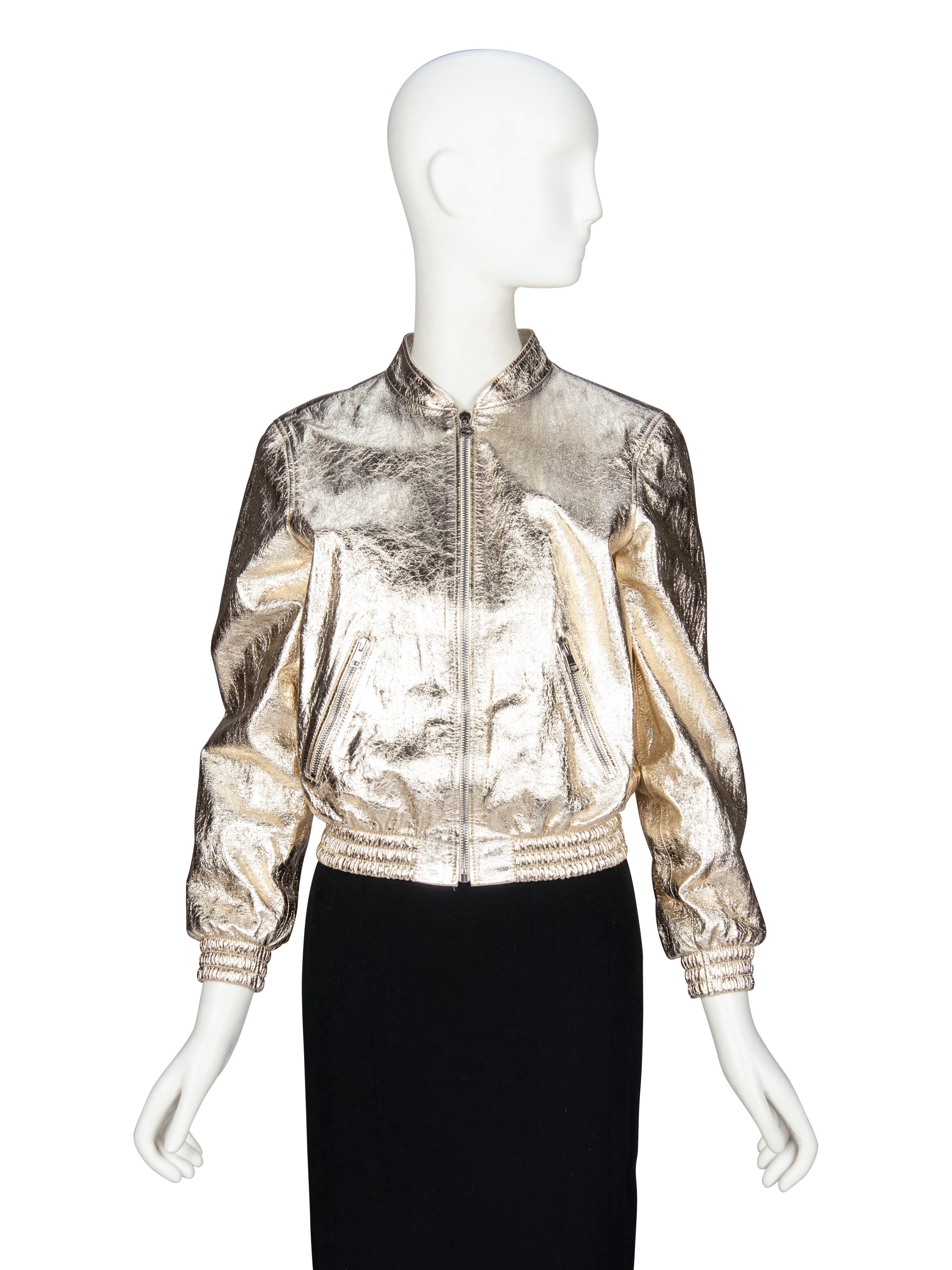 GUCCI, GOLD LEATHER "LOVE PARADE" JACKET