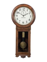 A Seth Thomas Walnut Veneered Wall Clock