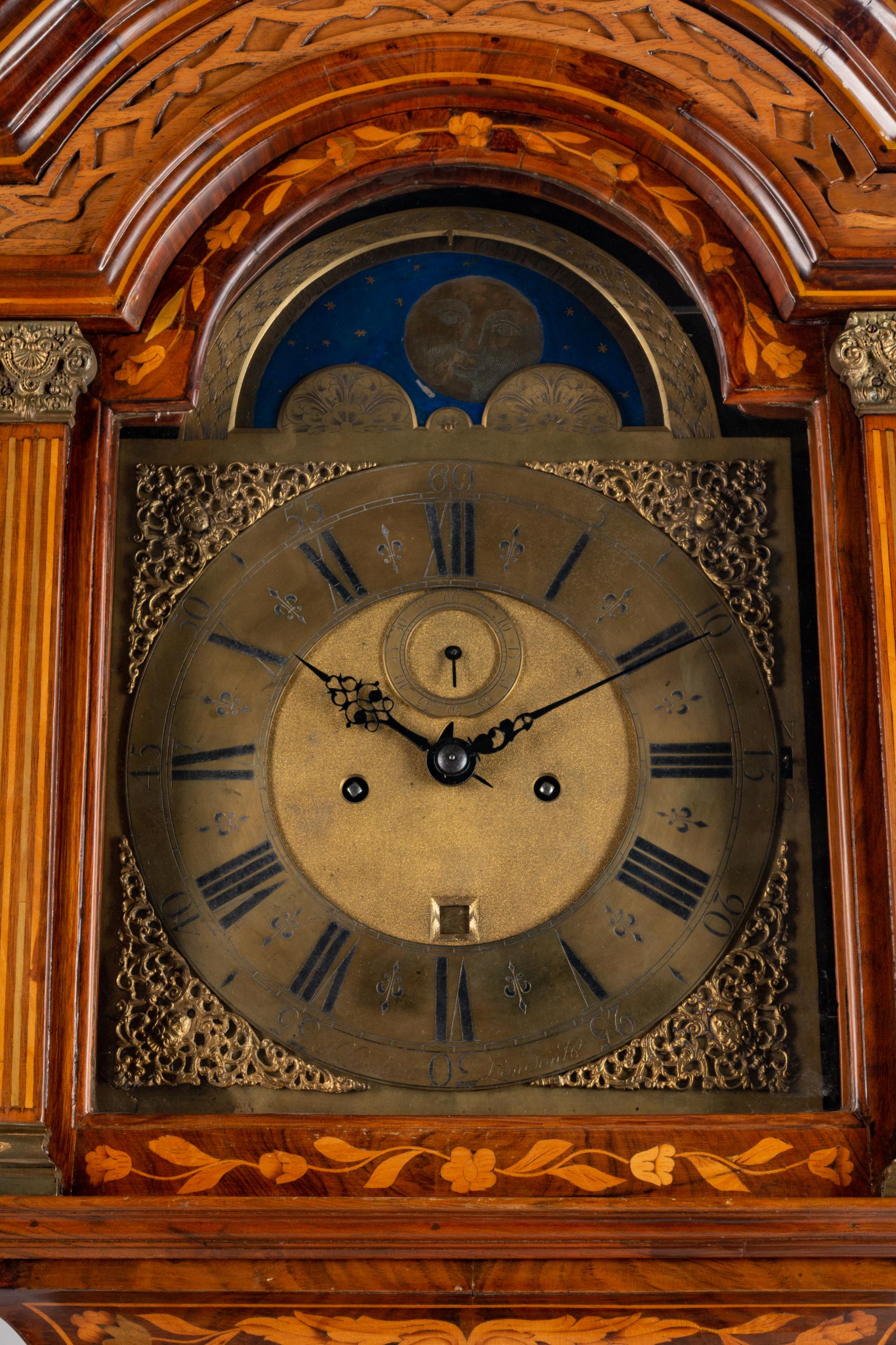 A Dutch Rococo Marquetry Longcase Clock — 18TH CENTURY