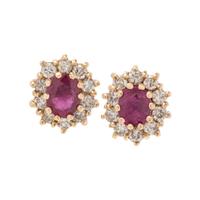 RUBY AND DIAMOND STUD EARRINGS