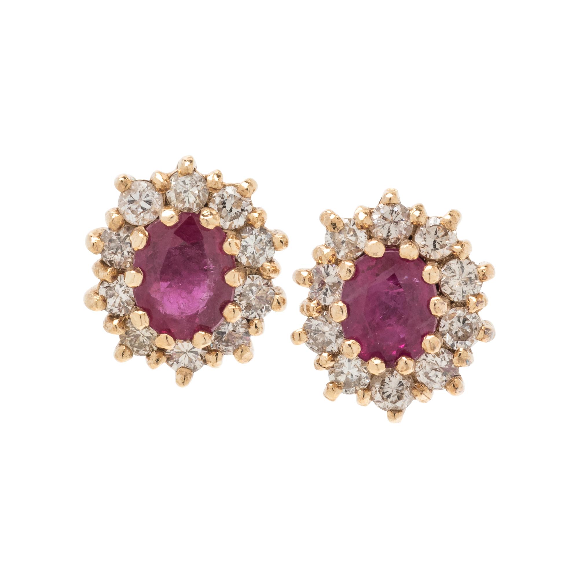RUBY AND DIAMOND STUD EARRINGS
