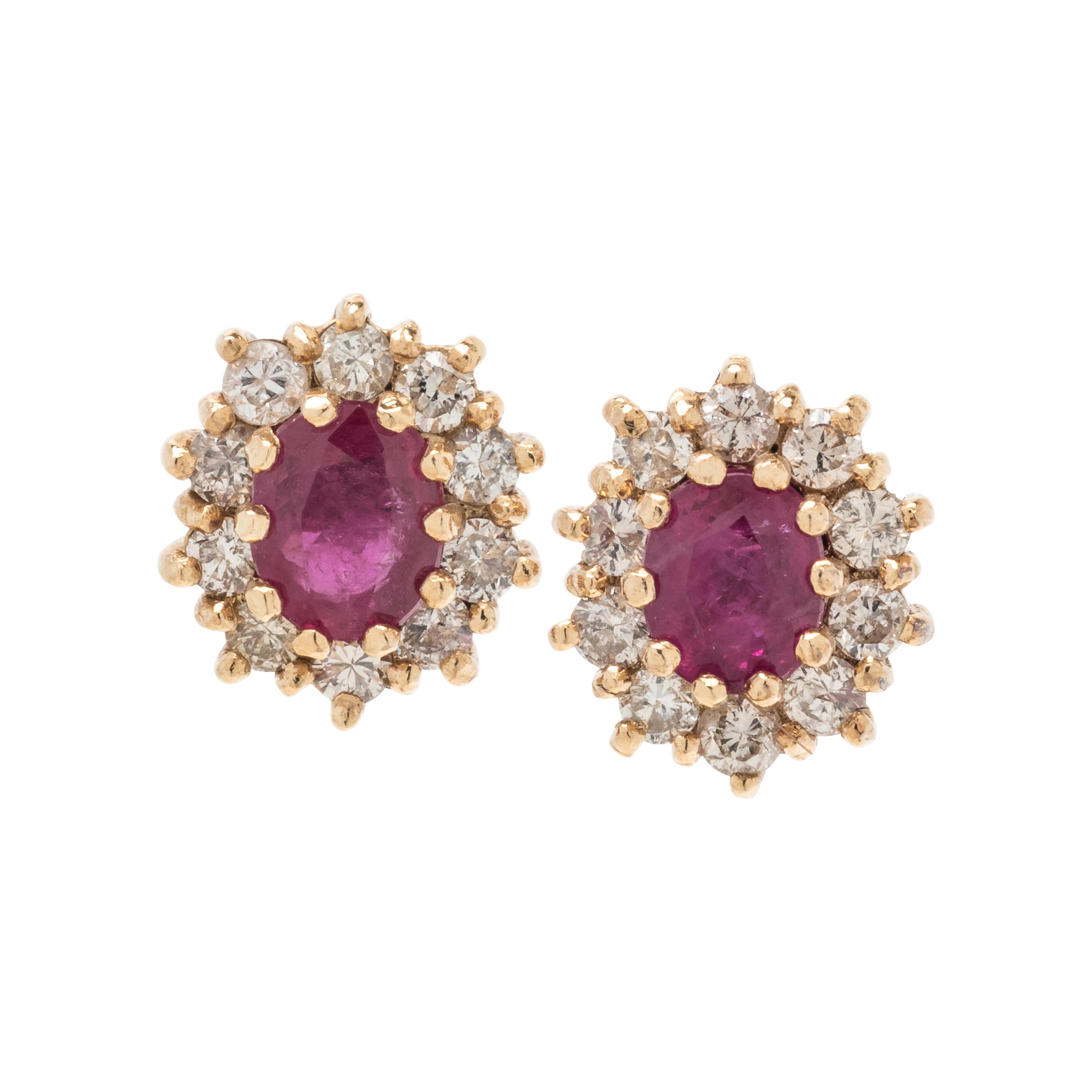 RUBY AND DIAMOND STUD EARRINGS