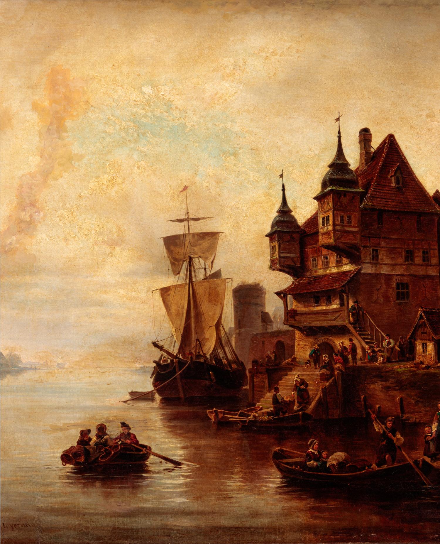 Waterfront Village Scene