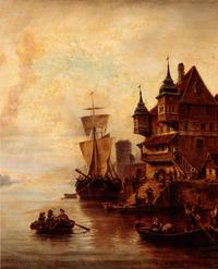 Waterfront Village Scene